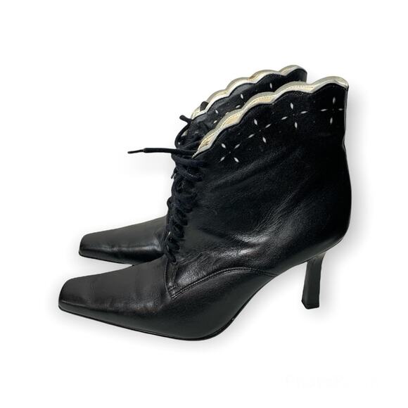 Carlos by Carlos Santana Women’s Black and White Elan Booties-9M - Picture 2 of 8